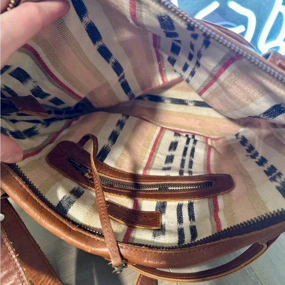 Nena & Co. Multicolor Striped Tote with Leather Trim